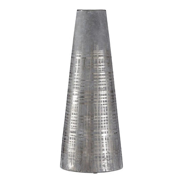 Embres Large Silver Finish Ceramic Conical Flower Vase