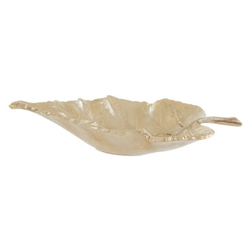 Lustrous Gold Finish Aluminium Leaf Dish
