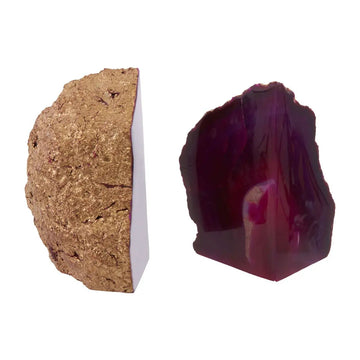 Maybird Pink & Gold Agate Bookends