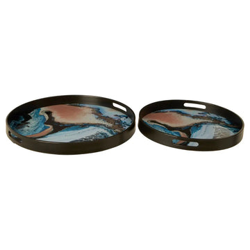 Selena Set of 2 Blue Trays