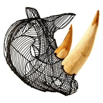 Zenir Black Steel Wire Rhino Head