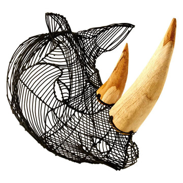 Zainab Black Steel Wire Rhino Head