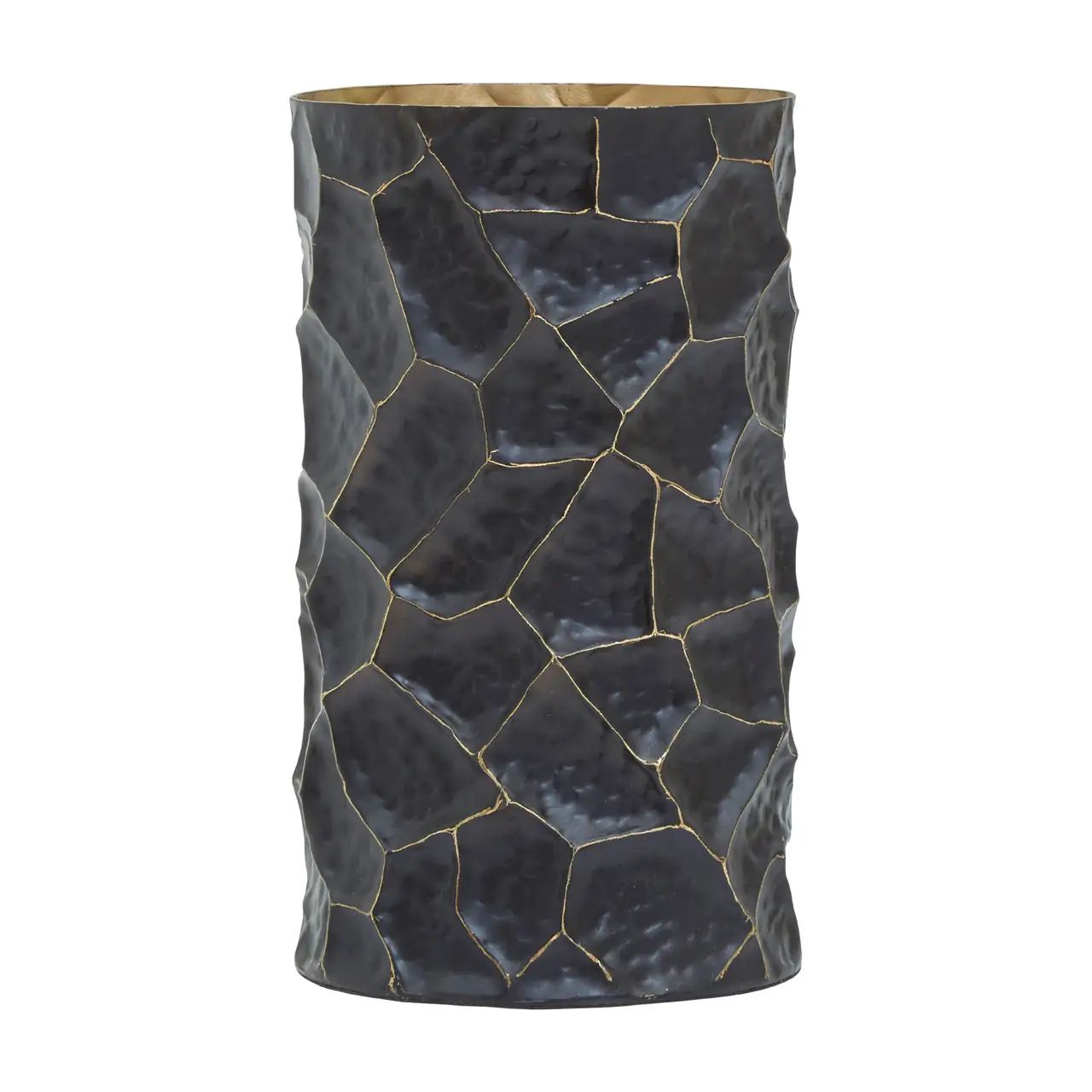 Serene Small Black Steel Vase