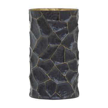 Serene Small Black Steel Vase