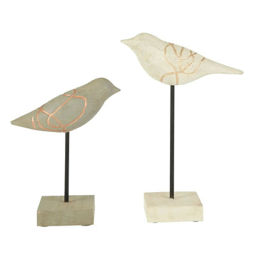 Verona 2Pcs Wooden Bird Sculptures