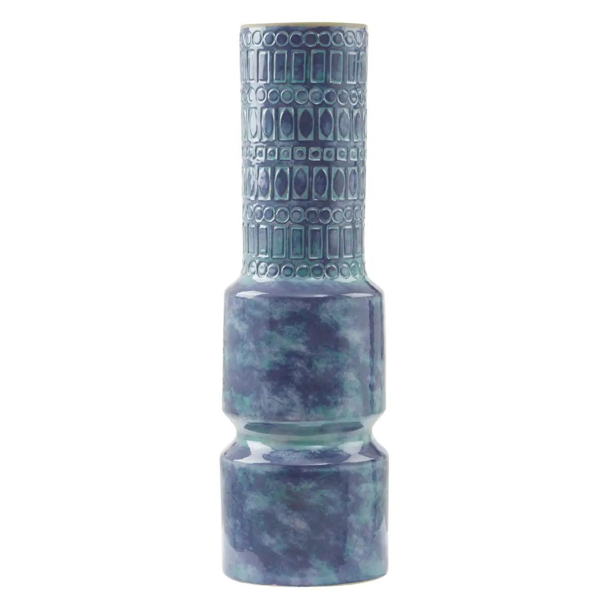 Riano Large Blue Earthenware Vase