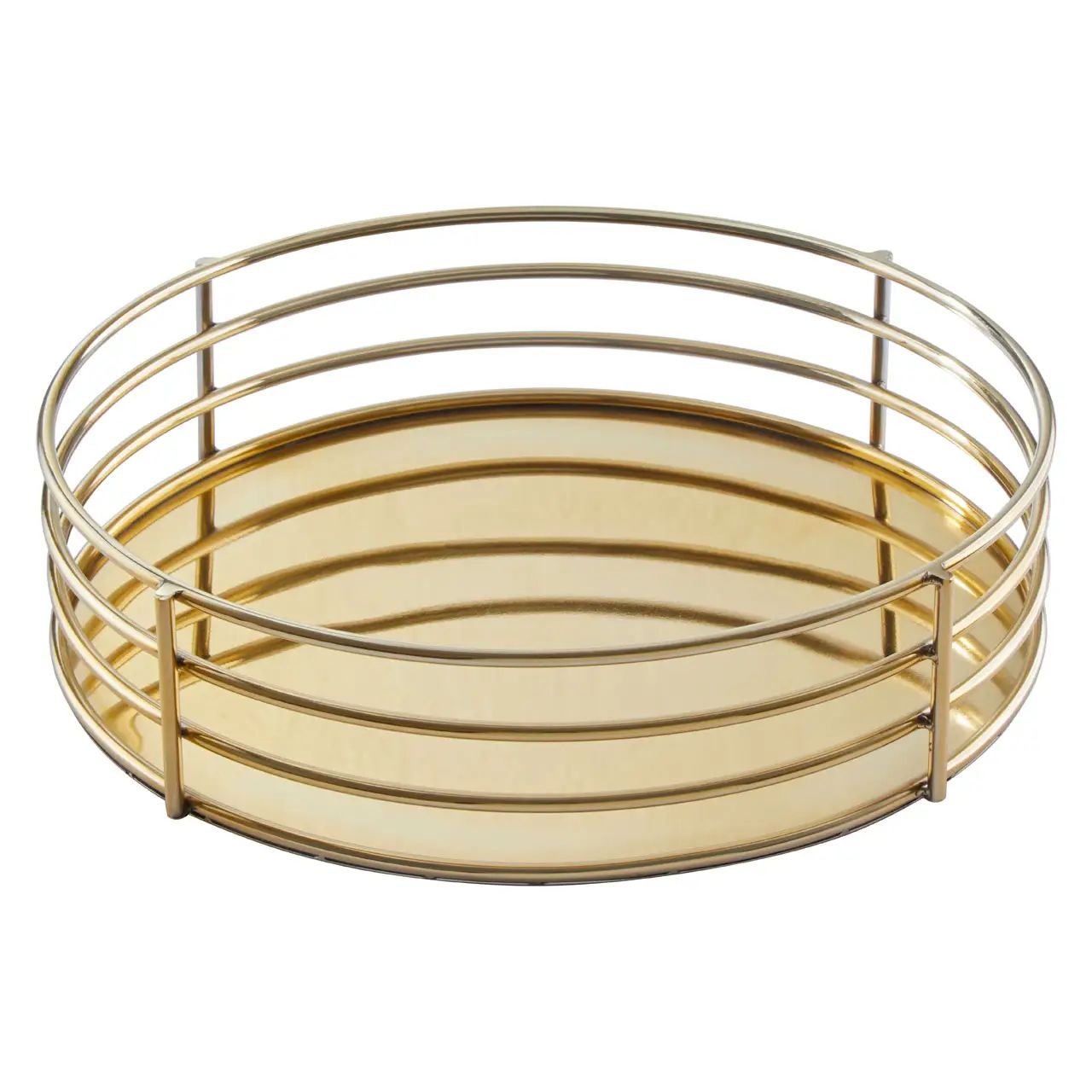 Aster Gold Round Tray