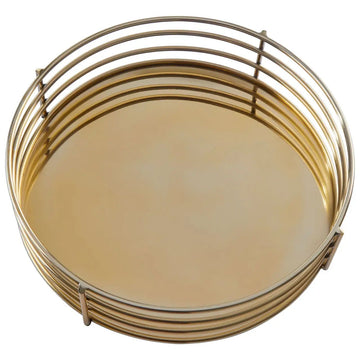 Aster Gold Round Tray