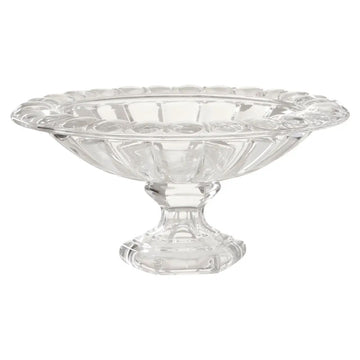 Savira Clear Glass Ribbed Pattern Wide Lip Fruit Bowl