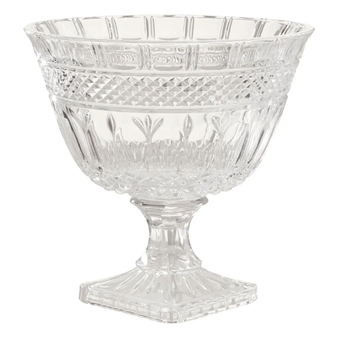 Savira Clear Glass Square Base Fruit Bowl