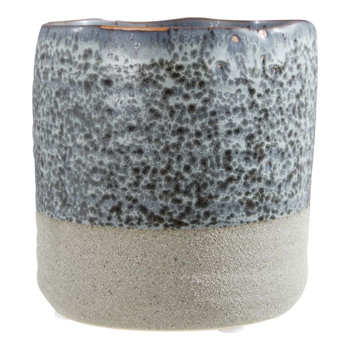 Caldera 2-Tone Ceramic Grey Neutral Small Planter