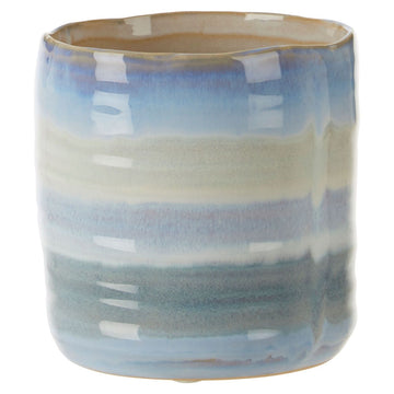 Caldera 2-Tone Ceramic Cool Blue Small Planter