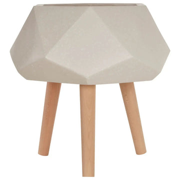 Carnell White Wooden Multifaceted Planter