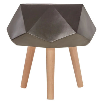Carnell Black Wooden Multifaceted Planter