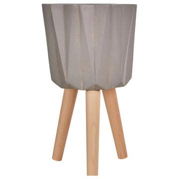 Carnell Small Grey Multifaceted Planter