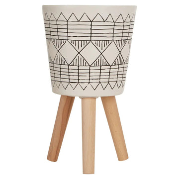 Carnell White & Black Planter