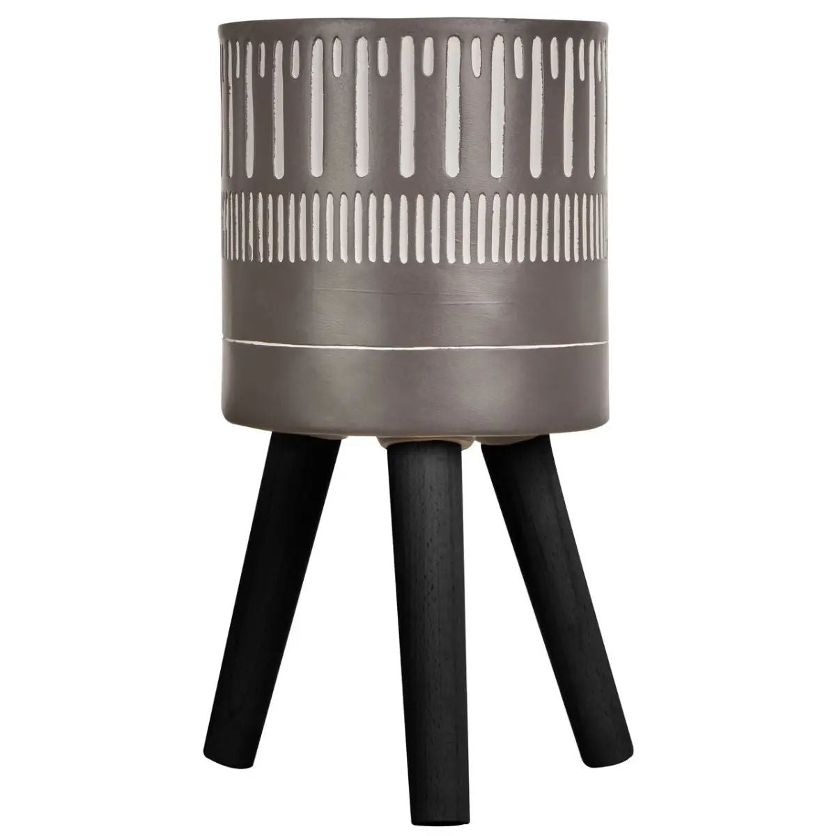 Carnell Small Black & White Finish Planter