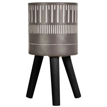 Carnell Small Black & White Finish Planter