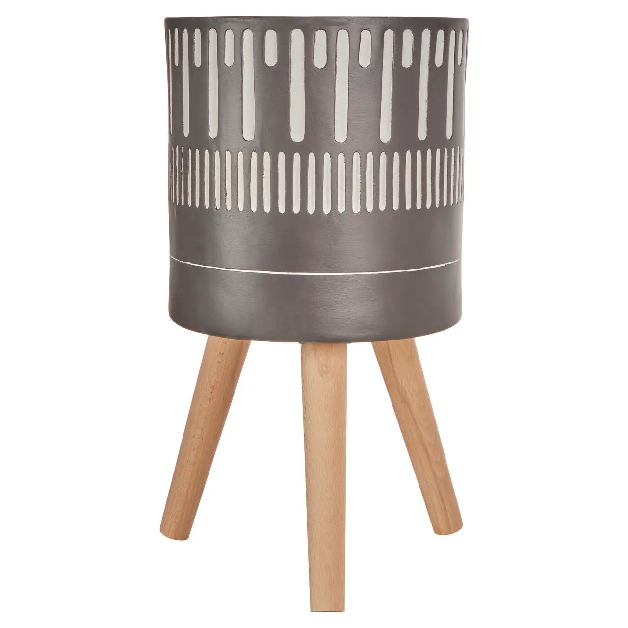Carnell Large Black & White Finish Planter