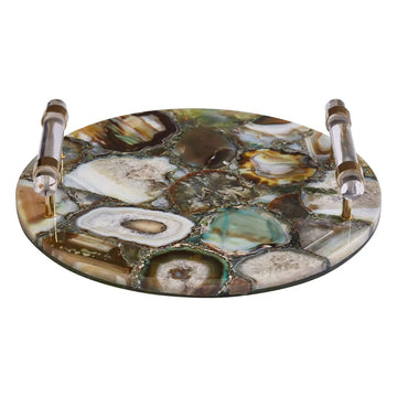 Maybird Green & Gold Agate Tray