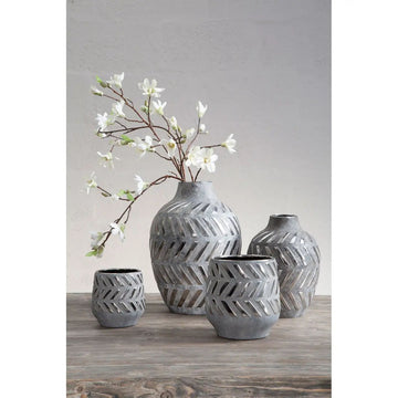 Heluna Small Grey Ceramic Vase