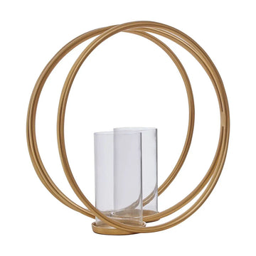 Faura Large Gold Finish Double Candle Holder