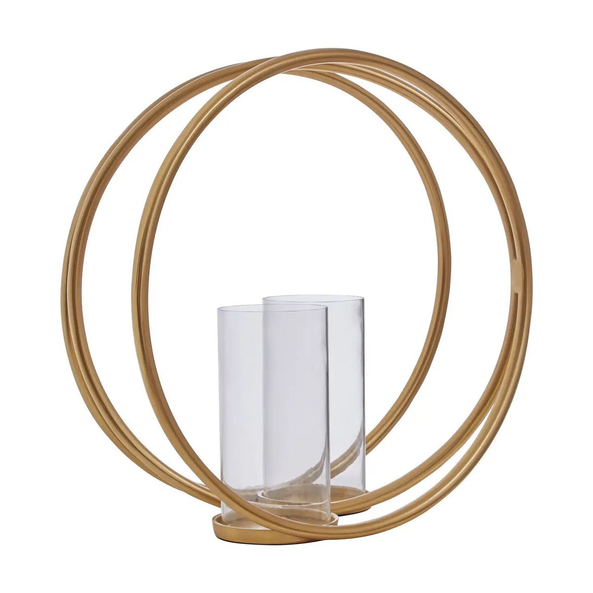 Faura Large Gold Finish Double Candle Holder