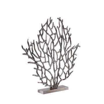 Lustrous Small Black Aluminium Coral Sculpture