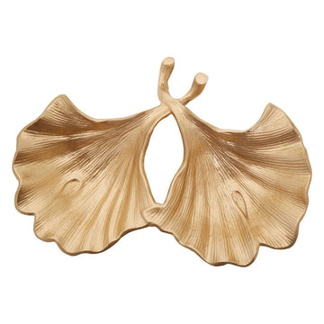 Lustrous Gold Aluminium Gingko Dish