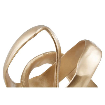 Lustrous Gold Aluminium Knot Sculpture