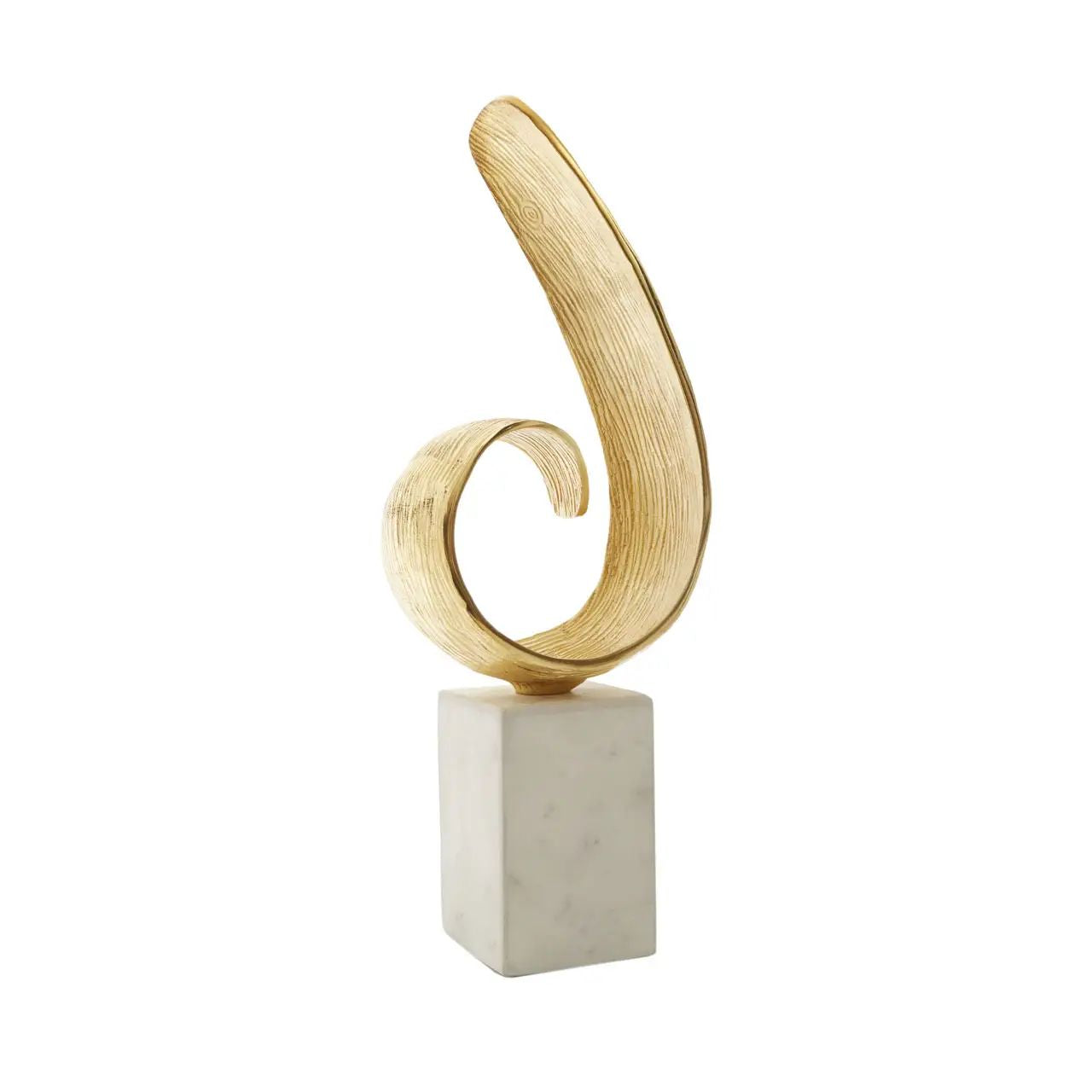 Radiano Gold Finish Aluminium Curl Sculpture