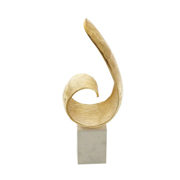 Radiano Gold Finish Aluminium Curl Sculpture