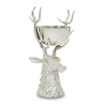 Buck Silver Nickel Finish Metal Bowl