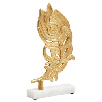 Zane Gold Peacock Feather Sculpture