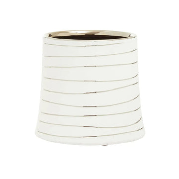 Halen Small White Silver Ceramic Planter