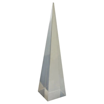 Prisma Grey Crystal Glass Obelisk