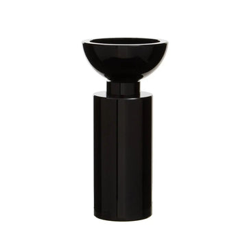 Prisma Small Black Glass Candle Holder