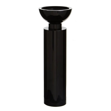 Prisma Large Black Glass Candle Holder