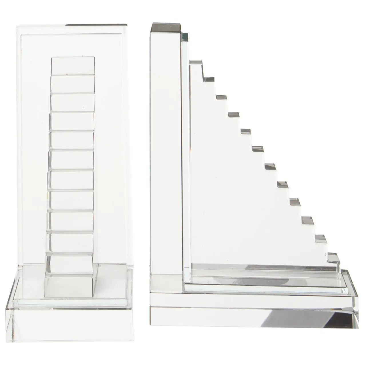 Prisma 2Pc Clear Glass Stair Bookends