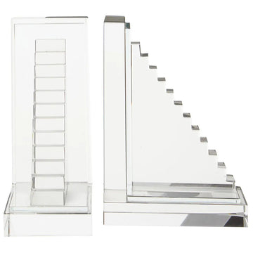 Prisma 2Pc Clear Glass Stair Bookends