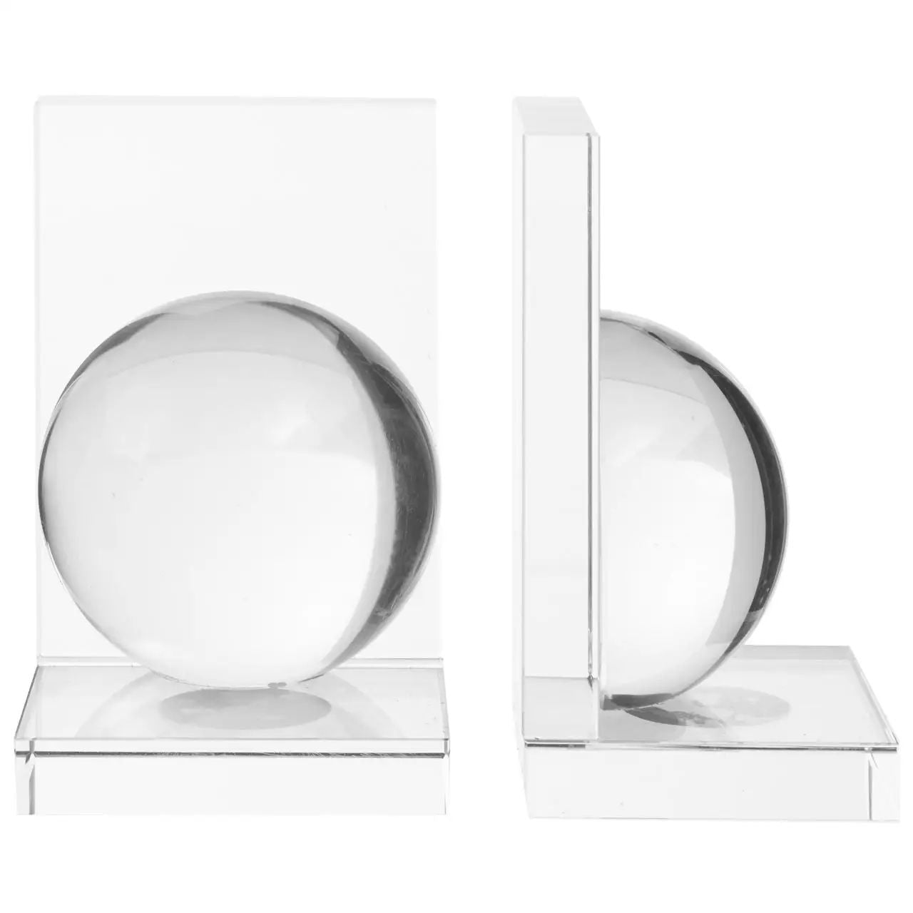 Prisma 2Pc Clear Glass Crystal Bubble Bookends