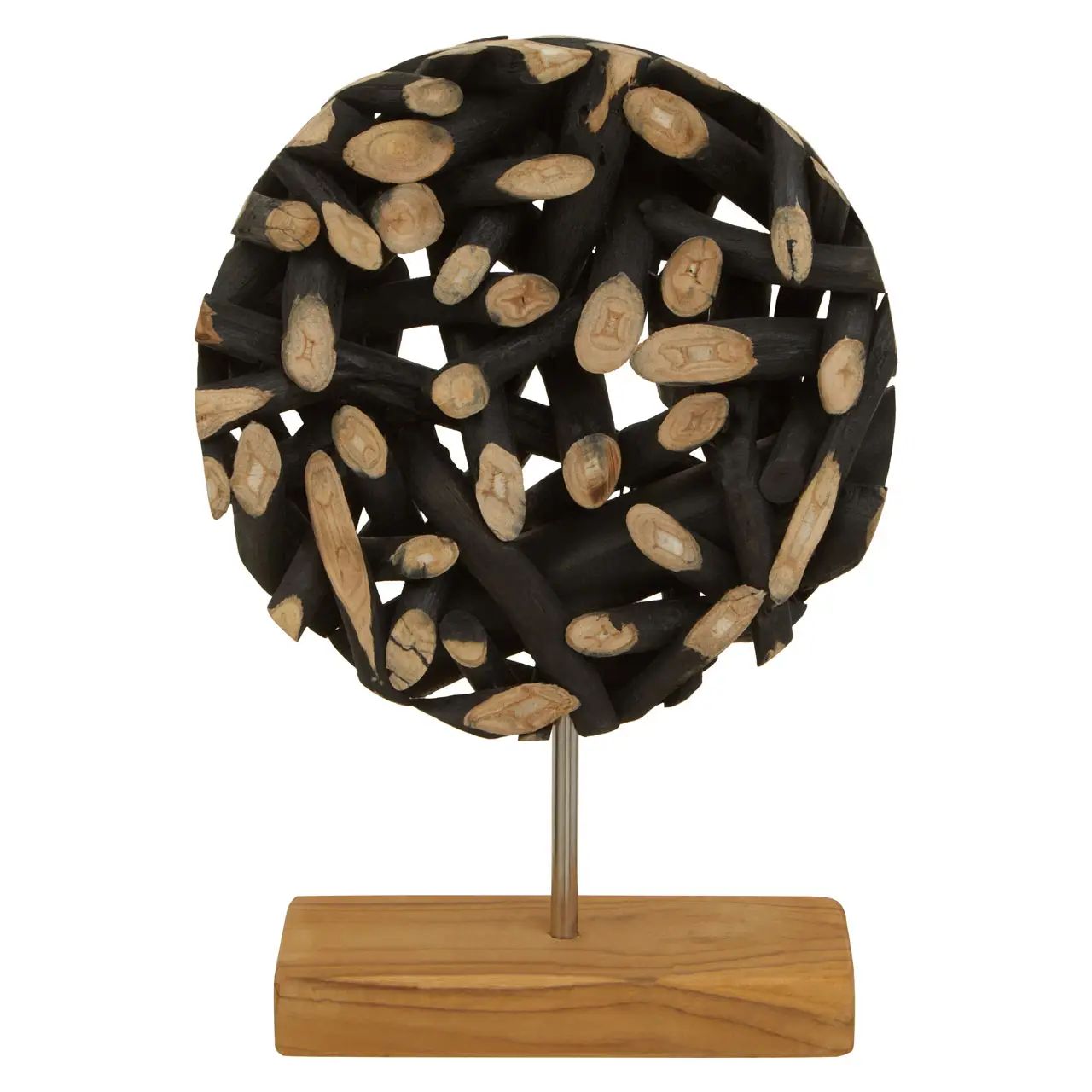 Meraya Small Round Teak Wood Sculpture