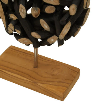 Meraya Small Round Teak Wood Sculpture