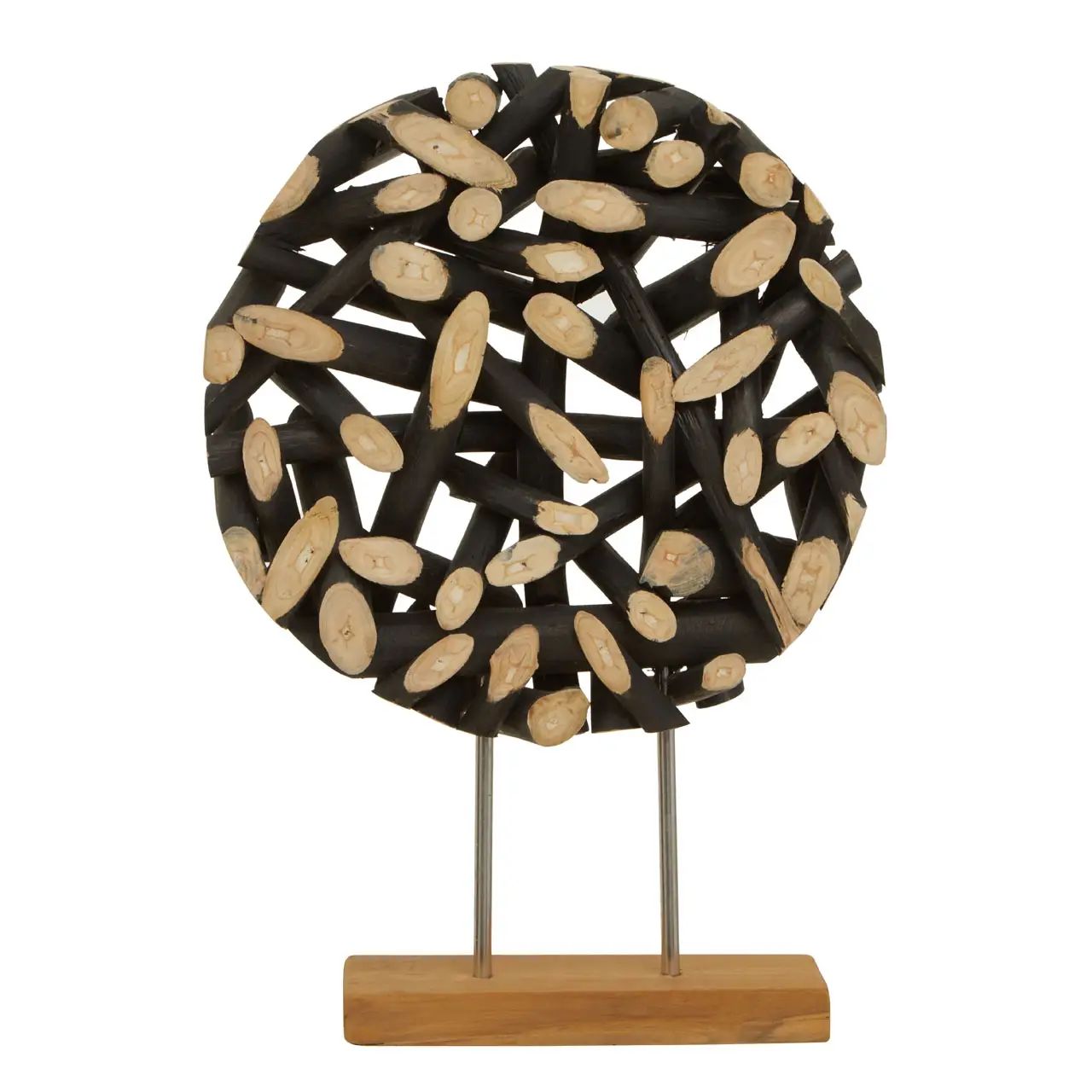 Meraya Large Round Teak Wood Sculpture