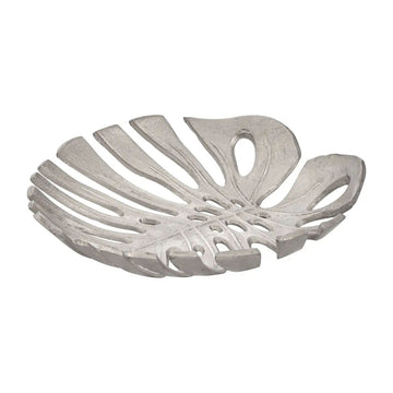 Lustrous Small Silver Aluminium Leaf Tray