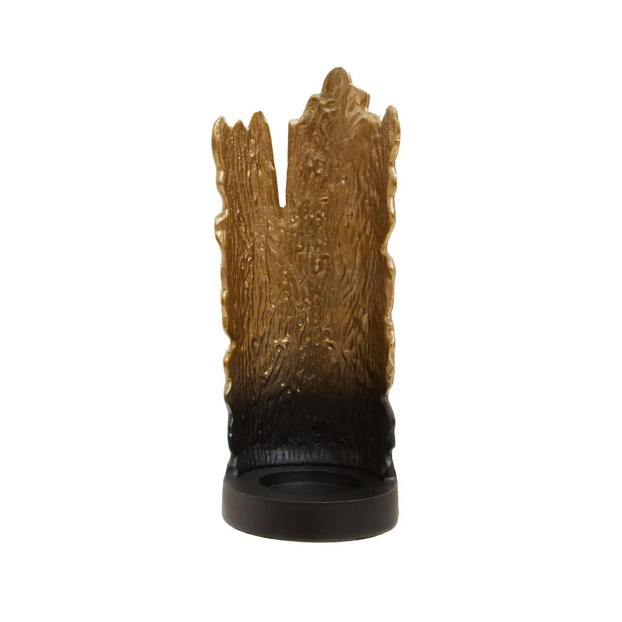 Odisha Small Black Ombre & Gold Aluminium Pillar Candle Holder