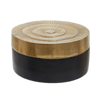 Odisha Small Round Black & Gold Round Aluminium Box