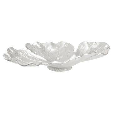 Verdant Small Silver Aluminium Leaf Dish