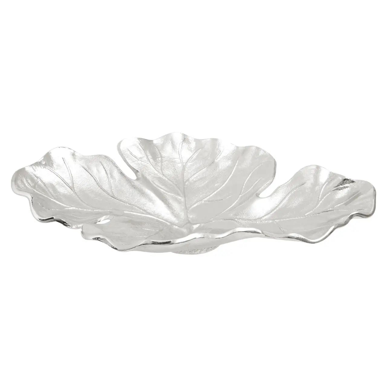 Verdant Large Silver Aluminium Leaf Dish