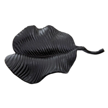 Lustrous Black Finish Aluminium Leaf Dish